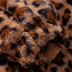 Faux Fur Leopard Zip Up Hooded Coat