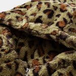 Faux Fur Leopard Zip Up Hooded Coat