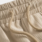 Crinkled Textured Drawstring Shorts