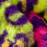 Faux Fur Colorful Leopard Notch Lapel Overcoat
