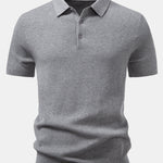 Pineapple Texture Knitted Polo Shirt
