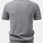 Pineapple Texture Knitted Polo Shirt