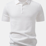 Pineapple Texture Knitted Polo Shirt