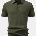Pineapple Texture Knitted Polo Shirt