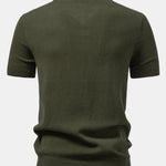 Pineapple Texture Knitted Polo Shirt