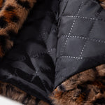 Faux Fur Leopard Hooded Overcoat