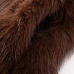 Faux Fur Notch Lapel Overcoat