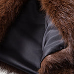 Faux Fur Notch Lapel Overcoat