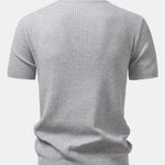 Ribbed Mock Neck Knitted Sweater T-Shirt