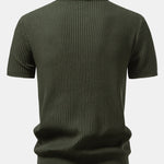 Ribbed Mock Neck Knitted Sweater T-Shirt