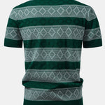 Rhombus Geometry Knitted Sweater T-Shirt & Slim Fit Tapered Trousers