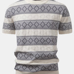 Rhombus Geometry Knitted Sweater T-Shirt & Slim Fit Tapered Trousers