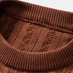 Stripe Jacquard Crew Neck Sweater