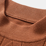 Geometric Jacquard Mock Neck Sweater