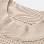Ribbed Mock Neck Knitted Sweater T-Shirt