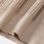 Ribbed Mock Neck Knitted Sweater T-Shirt