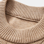Heavyweight Geometric Jacquard Mock Neck Sweater