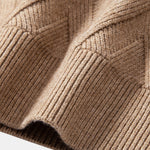 Heavyweight Geometric Jacquard Mock Neck Sweater