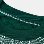 Rhombus Geometry Knitted Sweater T-Shirt & Slim Fit Tapered Trousers