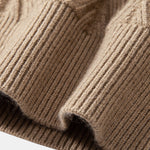 Heavyweight Geometric Jacquard V Neck Sweater