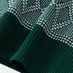 Rhombus Geometry Knitted Sweater T-Shirt & Slim Fit Tapered Trousers