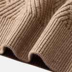 Heavyweight Stripe Mock Neck Knit Sweater
