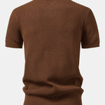 Waffle Textured Knitted Henley Shirt