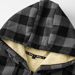 Teddy Lined Flannel Plaid Hoodie