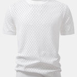 Diamond Crochet Knitted T-Shirt