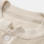 Waffle Textured Knitted Henley Shirt