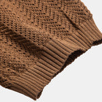 Textured Crochet V Neck Polo Shirt
