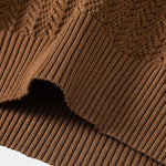 Textured Crochet V Neck Polo Shirt