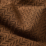 Textured Crochet V Neck Polo Shirt