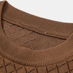 Diamond Crochet Knitted T-Shirt