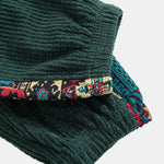 Ethnic Geometric Jacquard Patchwork Corduroy Pants