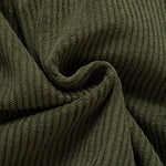 Relax Fit Corduroy Patchwork Hooded Shirt With Pockets & Straight Leg Corduroy Pants