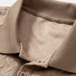 Long Sleeve Wave Jacquard Polo Shirt