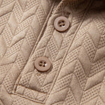 Long Sleeve Wave Jacquard Polo Shirt