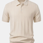 Stripe Jacquard Knit Polo Shirt & Slim Fit Tapered Trousers