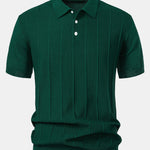 Stripe Jacquard Knit Polo Shirt