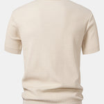 Wave Jacquard Knit V Neck Polo Shirt