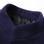 Stand Collar Wool Blend Overcoat