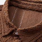 Geometry Rhombus Jacquard Button Up Shirt
