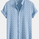 Checkerboard Jacquard Stand Collar Shirt & Checkerboard Jacquard Shorts