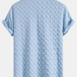 Checkerboard Jacquard Stand Collar Shirt