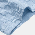 Checkerboard Jacquard Button Up Shirt & Drawstring Shorts