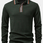Long Sleeve Twist Jacquard Polo Shirt