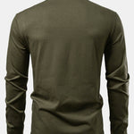Long Sleeved Contrast Polo Shirt With Pocket