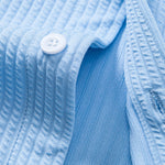 Long Sleeve Muscle Fit Ribbed Button Up Shirt