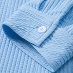 Long Sleeve Muscle Fit Ribbed Button Up Shirt & Straight Leg Ribbed Pants